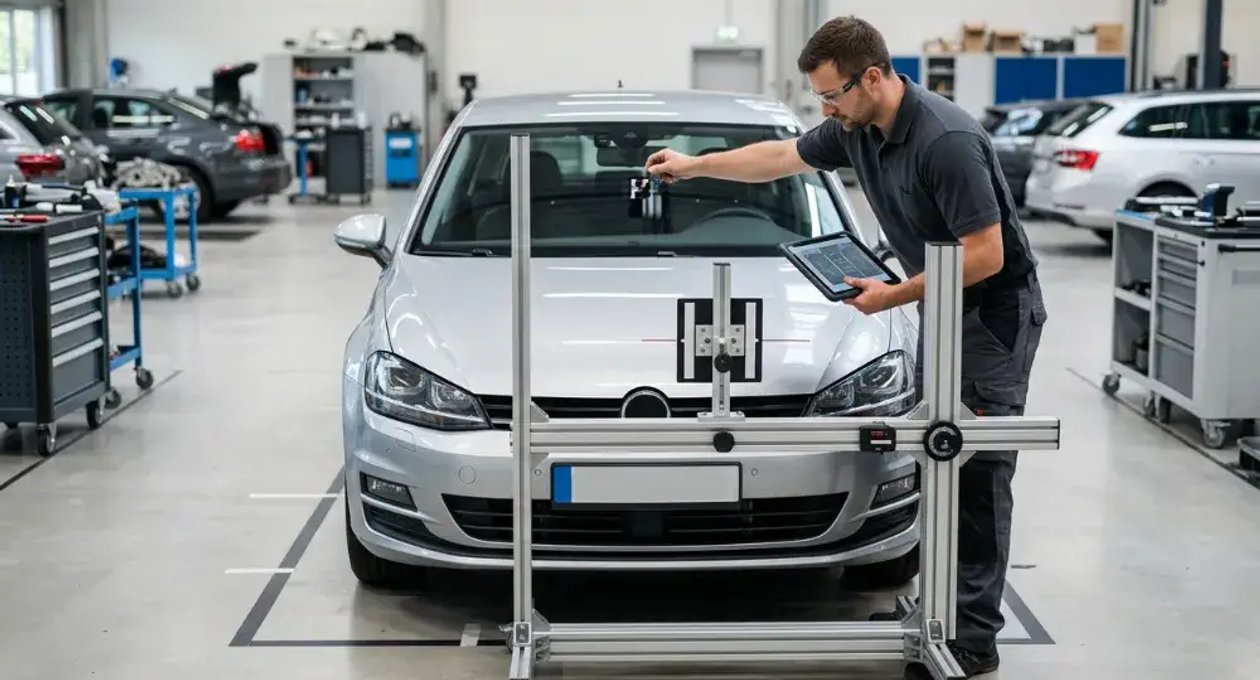 Vehicle ADAS camera recalibration after windshield work