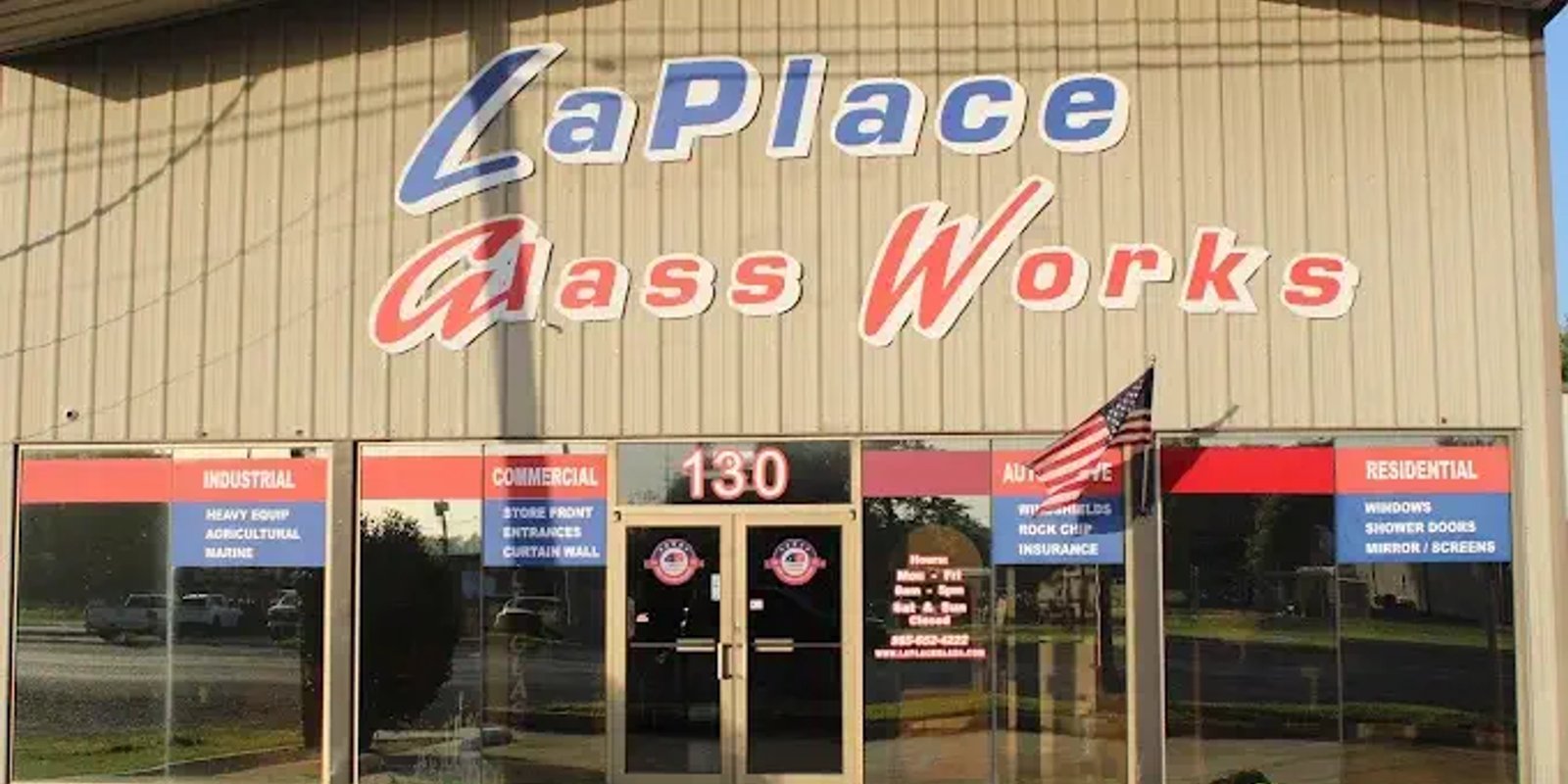 Modern commercial building with architectural glass