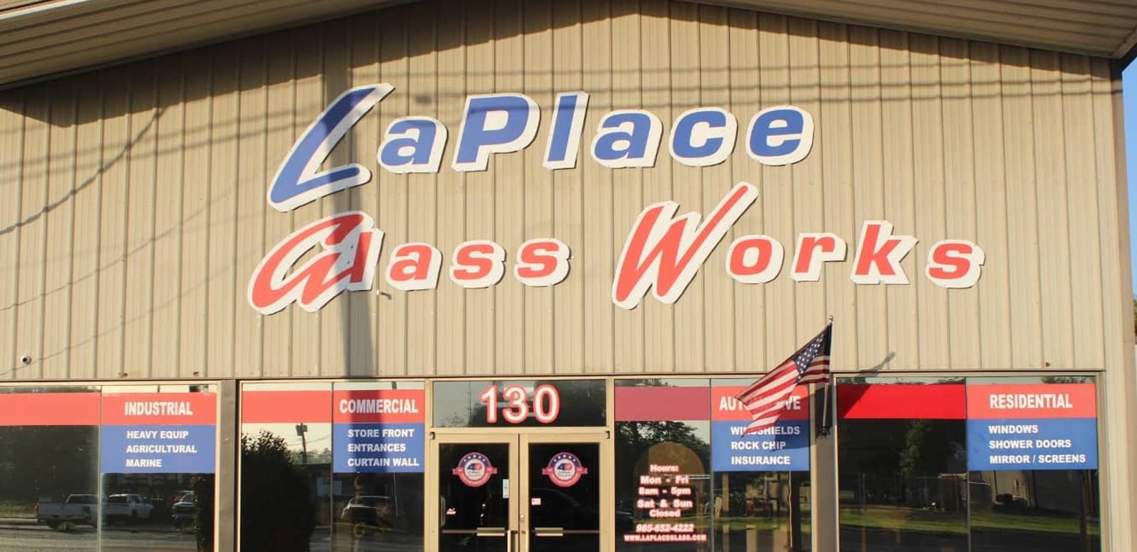 Commercial safety glass installed by LaPlace Glass Works