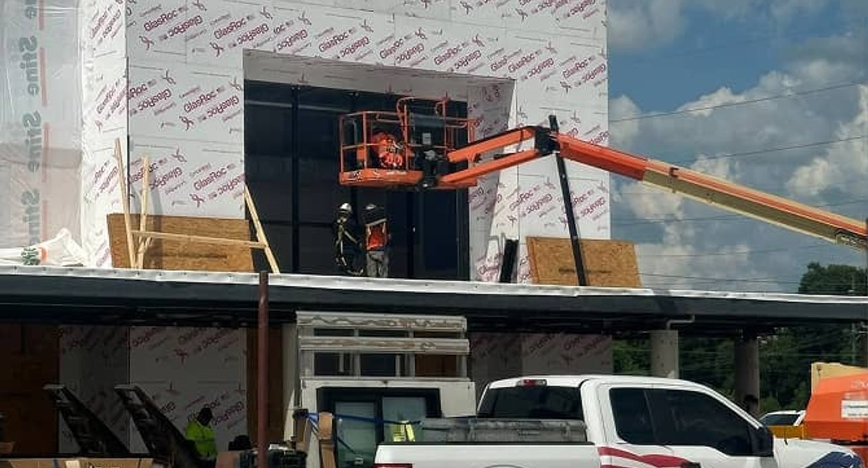 commercial glass construction installation