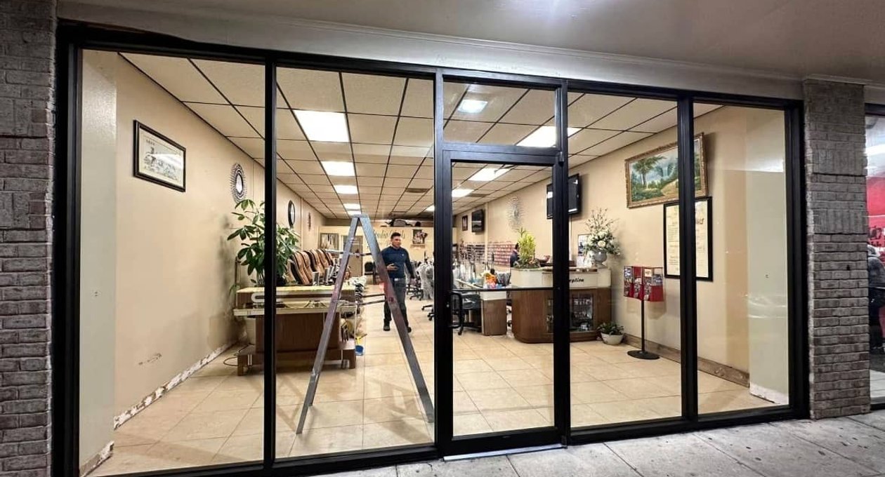 commercial office glass installation