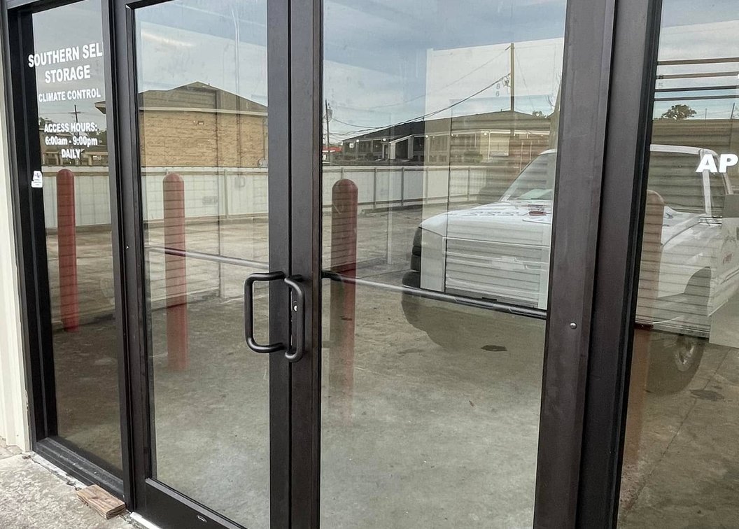 Commercial glass installation by LaPlace Glass Works