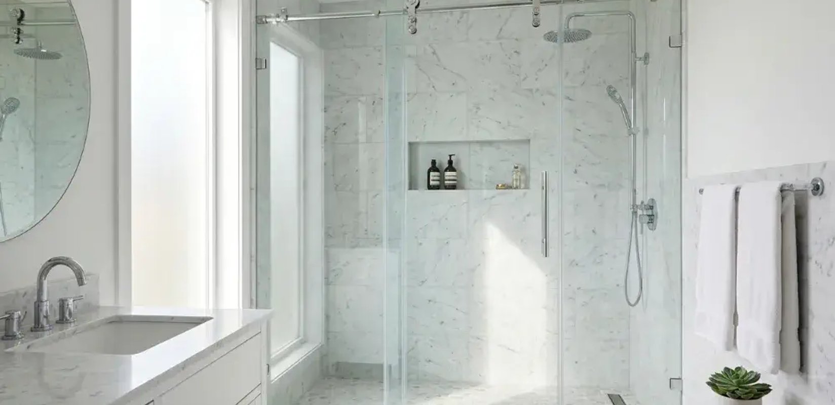 Professional glass shower door installation