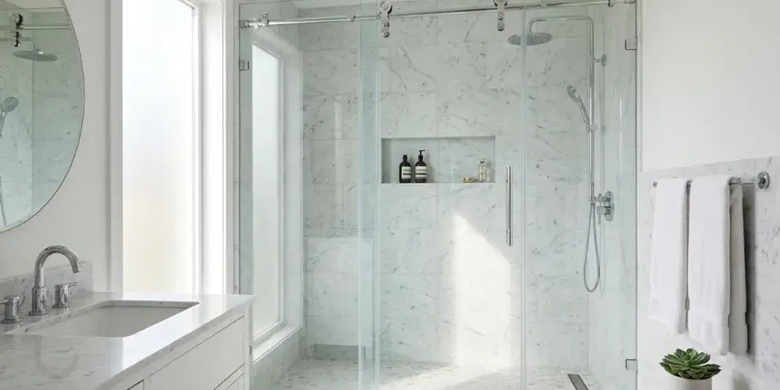 Professional glass shower door installation