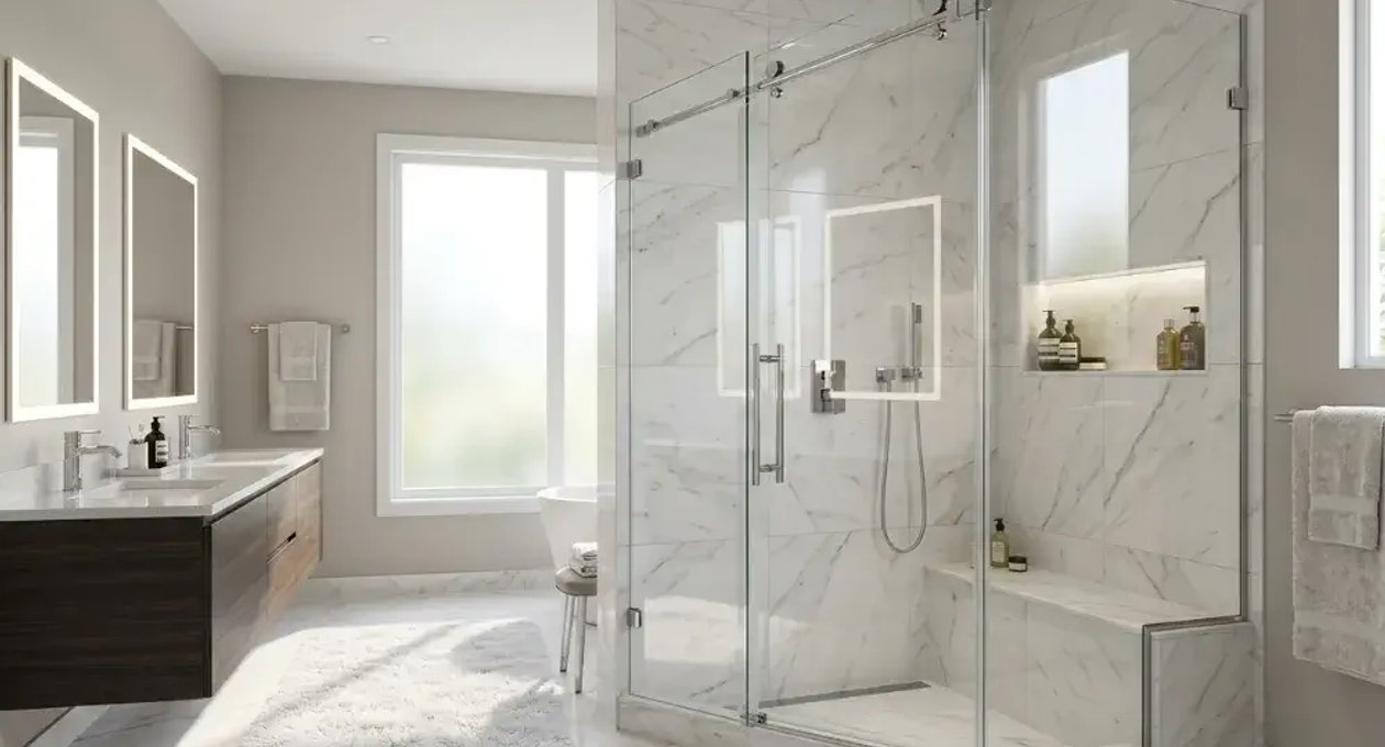 Sliding glass shower door in LaPlace