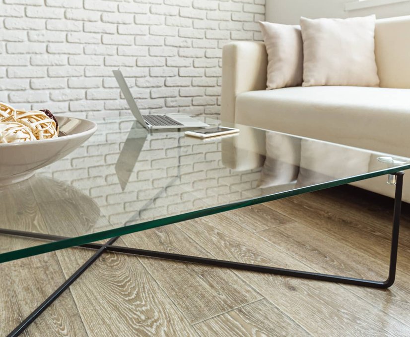 Custom glass tabletop by LaPlace Glass Works